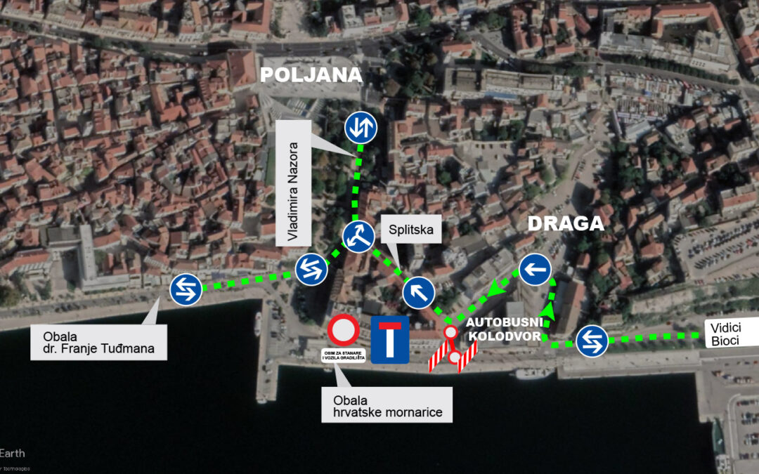 Za promet se otvaraju ulice Vladimira Nazora i Splitska, nova regulacija prometa na Obali hrvatske mornarice