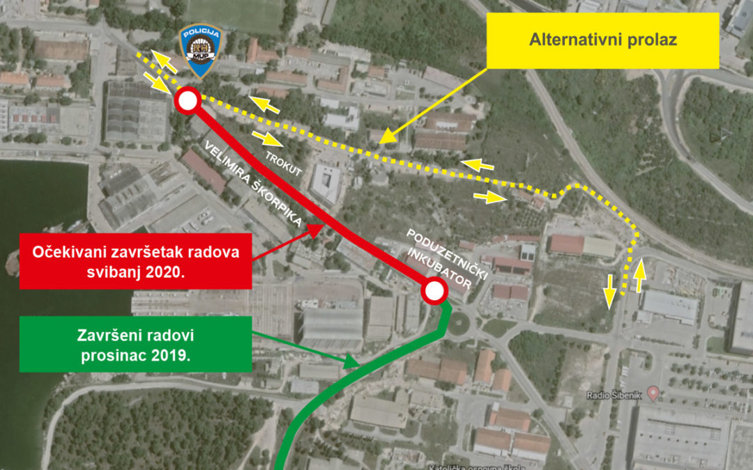Mandalina – prometnica od UPOV-a Šibenik do tzv. Mandalinskog rotora završena i otvorena za sav promet
